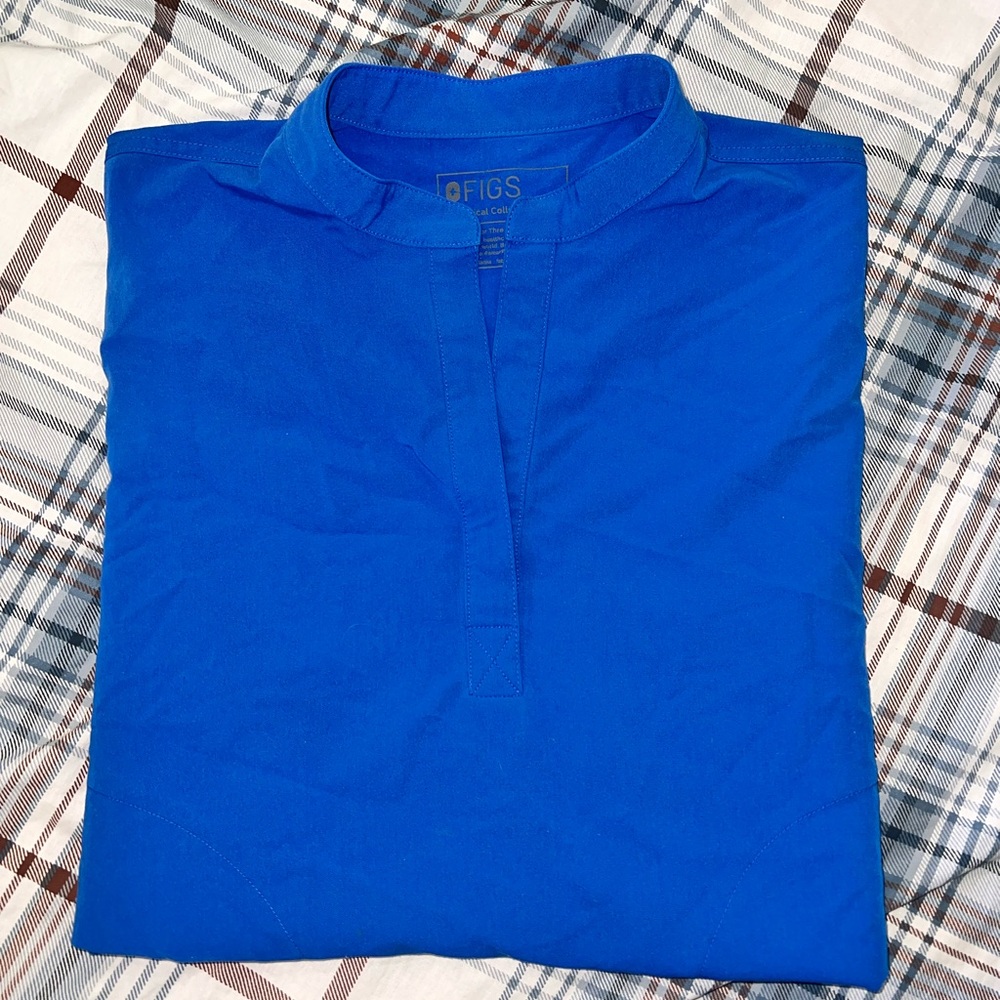 Figs Women's Bright Blue Button Down Shirt